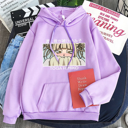 My Hero Academia Anime Kawaii Cartoon Graphics Himiko Toga Hoodies Men Women Long Sleeve Patchwork Boys/girls Hoodie Sweatshirts