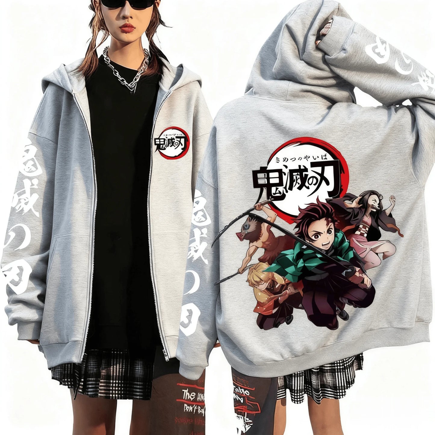 New Year Hot Selling Men's Devil Killer Anime Zipper Hoodie Men's and Women's Sportswear Street Wear Autumn and Winter Fashion
