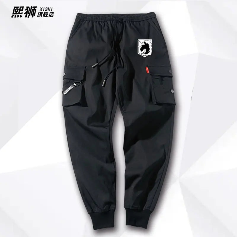 Atta on Titan Workwear Pants Casual Sports Long Trousers Elastic Waist Cotton Polyester Blend Spring Autumn Youth Faion