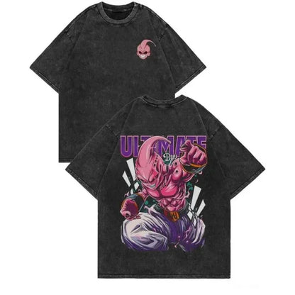 Anime Dragon Ball Cosplay Washed Goku T-Shirt Cotton Loose Large Casual Sports Vegeta Gym T-Shirt Men's Harajuku Tee Clothing