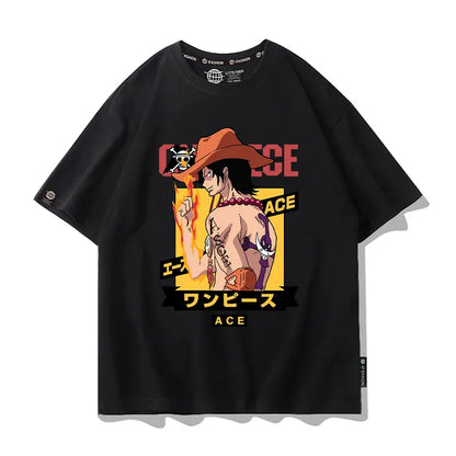 One Piece Short Sleeved T-shirt Men's Summer Nikalufei Aesolon Anime Cotton Summer Loose T-shirt Men's and Women's Half Sleeve