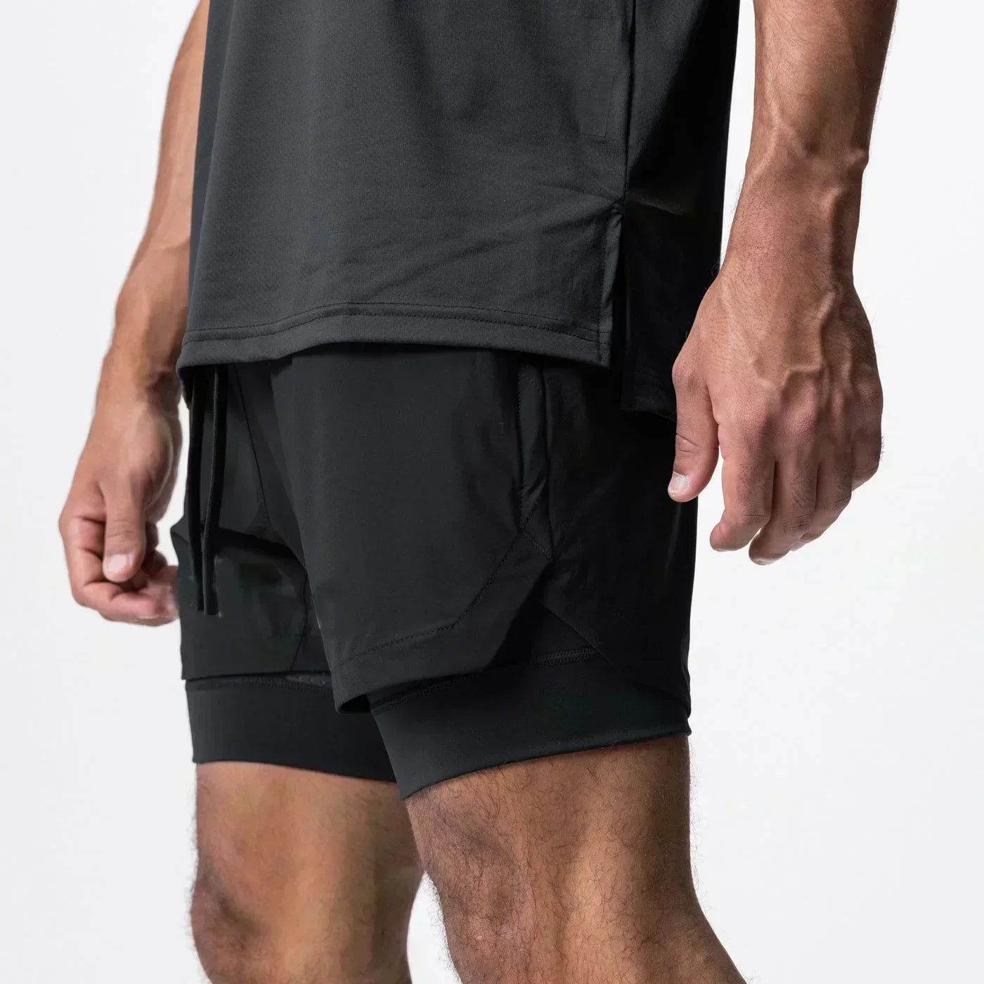 One Piece Men's Shorts Double Layer 2-in-1 Shorts Roronoa Zoro Japanese Anime Summer and Autumn Fake Two-piece Printed Pants
