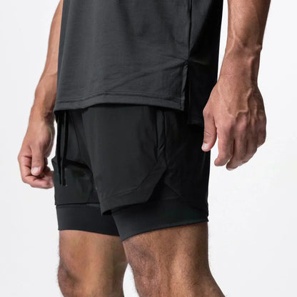 One Piece Men's Shorts Double Layer 2-in-1 Shorts Roronoa Zoro Japanese Anime Summer and Autumn Fake Two-piece Printed Pants