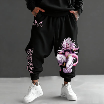 Dragon Ball Z Android 21 Mens Sweatpants Anime Jogger Pants Loose Streetwear Casual Japanese Cartoon Printed Hip Hop Trousers