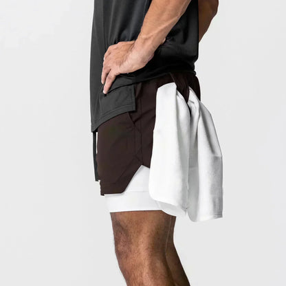 Demon Slayer Anime Men Gym Shorts Quick Dry Streetwear Summer Workout Sports Pants Sportswear Fitness Double-layer Beach Pants