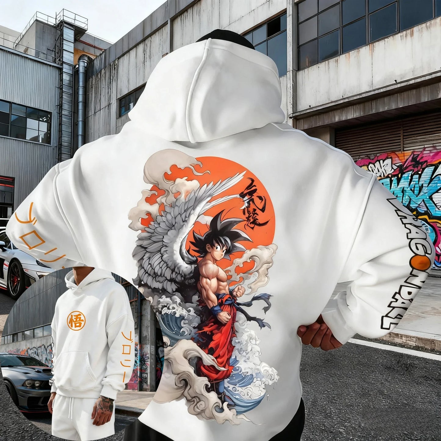 Dragon Ball Anime Goku Printed Hoodie  Spring/Autumn New Men's and Women's Harajuku Large Daily Casual Parent Child Top