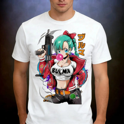 2026 Summer Dragon Ball Vintage Anime T-Shirt, Men's Pure Cotton Loose Casual Bulma Retro Tee for Daily & Sports Wear Y2K Style