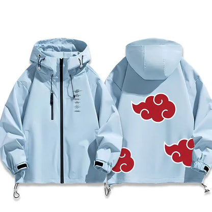 Naruto Akatsuki anime cartoon cute windbreaker anime style for boys and girls couples spring and autumn hooded coat jacket gift