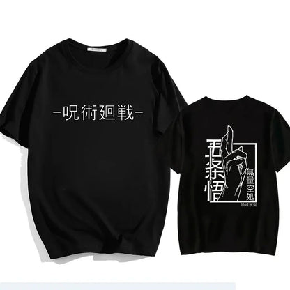 Jujutsu Kaisen Satoru Gojo Unisex Pure Cotton T-shirt 2026 Summer Anime Print Loose Casual Parent-child Short Sleeved Top