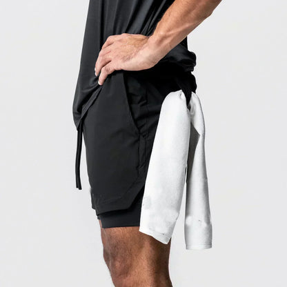 Demon Slayer Anime Men Gym Shorts Quick Dry Streetwear Summer Workout Sports Pants Sportswear Fitness Double-layer Beach Pants