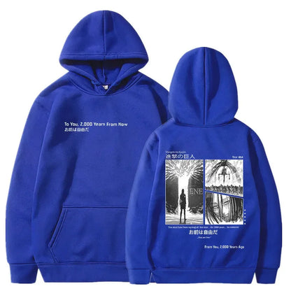 Anime Attack on Titan Hoodies Shingeki No Kyojin Season 4 Final Rumbling Eren Yaeger Oversized Hooded Sweatshirts Streetwear