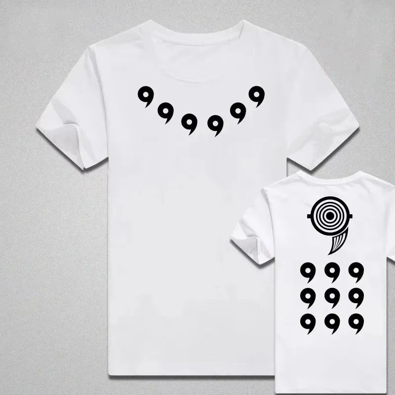 New Trendy T-shirt  Selling Vortex Naruto Sasuke Pure Cotton Men's and Women's  Short Sleeved Shirt 2026 New Summer
