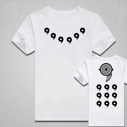 New Trendy T-shirt  Selling Vortex Naruto Sasuke Pure Cotton Men's and Women's  Short Sleeved Shirt 2026 New Summer