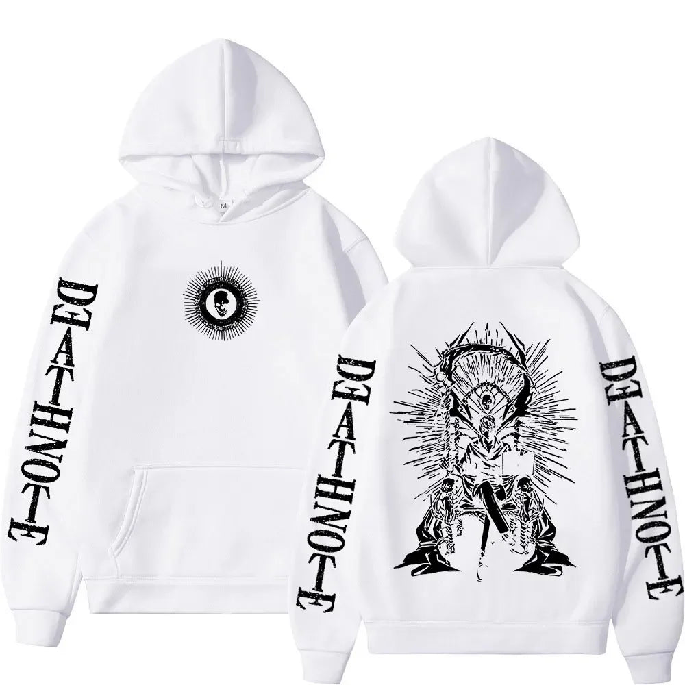 Y2K Anime Death Note Hoodies Yagami Light L·Lawliet Gothic Sweatshirt Men Women Clothing Fashion Long Sleeve Pullovers Streetwea