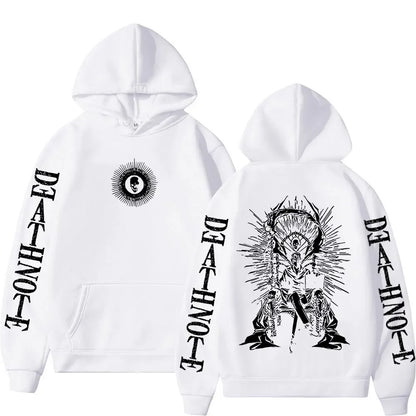 Y2K Anime Death Note Hoodies Yagami Light L·Lawliet Gothic Sweatshirt Men Women Clothing Fashion Long Sleeve Pullovers Streetwea