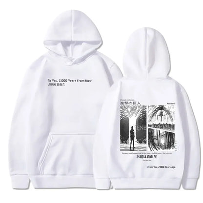 Anime Attack on Titan Hoodies Shingeki No Kyojin Season 4 Final Rumbling Eren Yaeger Oversized Hooded Sweatshirts Streetwear