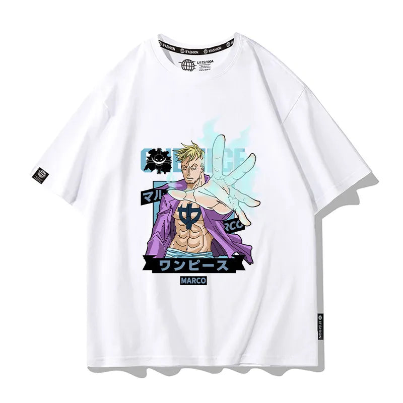 One Piece Short Sleeved T-shirt Men's Summer Nikalufei Aesolon Anime Cotton Summer Loose T-shirt Men's and Women's Half Sleeve