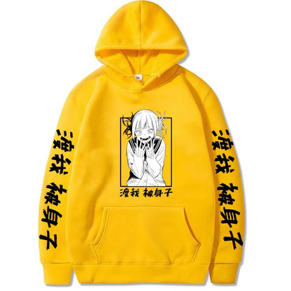 My Hero Academia Himiko Toga Design Pullover Men's Fleece Hoodies Japanese Anime Graphic Autumn Winter Fleece Streetwear Tops