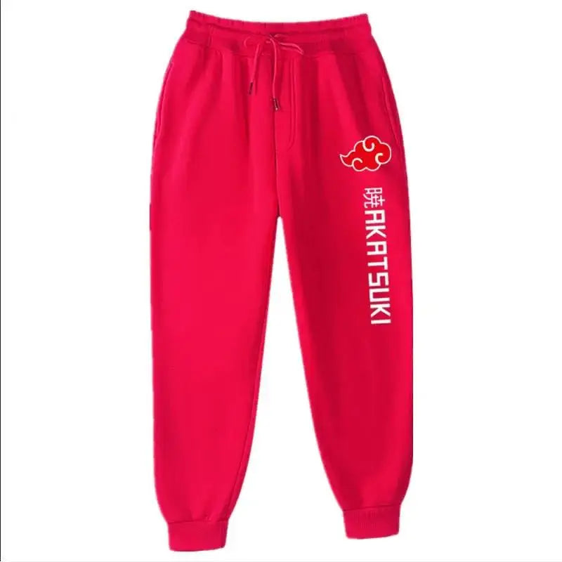 2025 Fashion Print Men's Women's Jogging Hip Hop Pants Street Clothing Hot Selling Anime Pants Akatsuki Fleece Trousers S-3XL