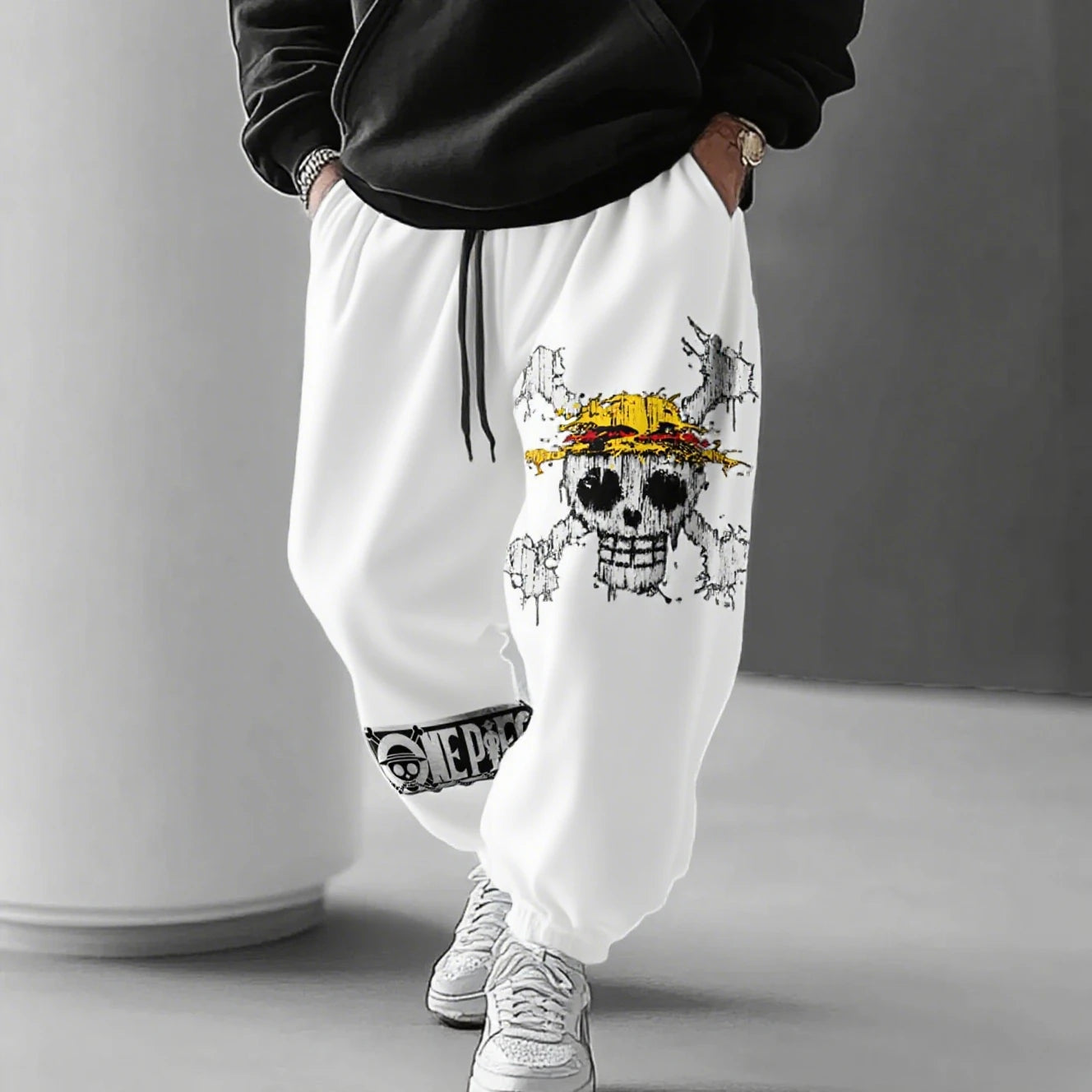 ONE PIECE Anime Co Branded Printed Sweetpants  Spring/Spring New Men's and Women's Casual Loose Harajuku Large Cotton Pants