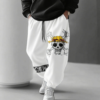 ONE PIECE Anime Co Branded Printed Sweetpants  Spring/Spring New Men's and Women's Casual Loose Harajuku Large Cotton Pants