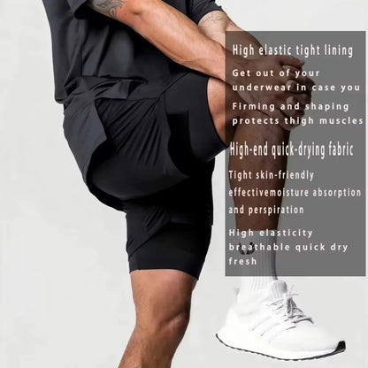 One Piece Men's Shorts Double Layer 2-in-1 Shorts Roronoa Zoro Japanese Anime Summer and Autumn Fake Two-piece Printed Pants