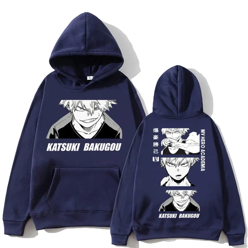 Japan Anime My Hero Academia Bakugo Katsuki Hoodie Men Women Fashion Harajuku Manga Sweatshirt Oversized Fleece Casual Tracksuit