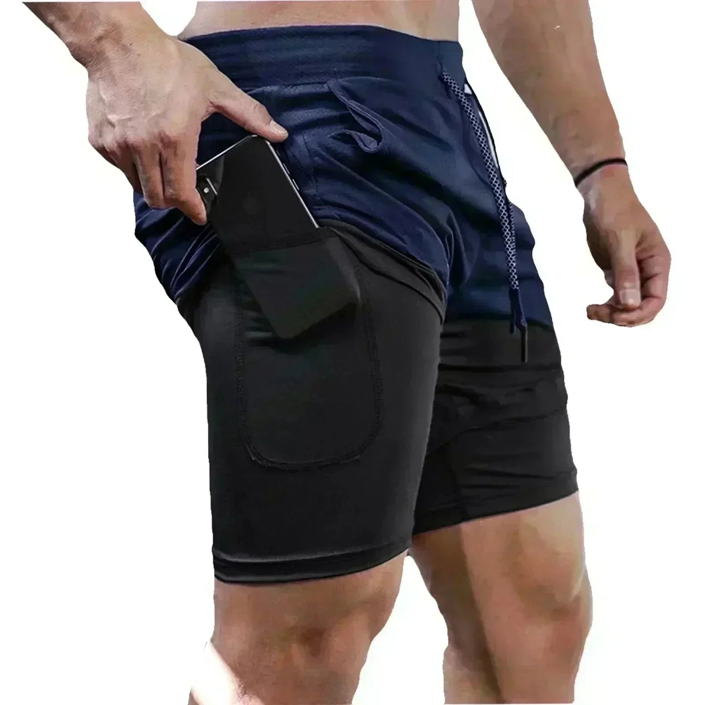 Demon Slayer Anime New Co-branded Printed 2-in-1 Sports Shorts 2025 Summer Fashion Fitness Swimming Hiking Double Layer Shorts