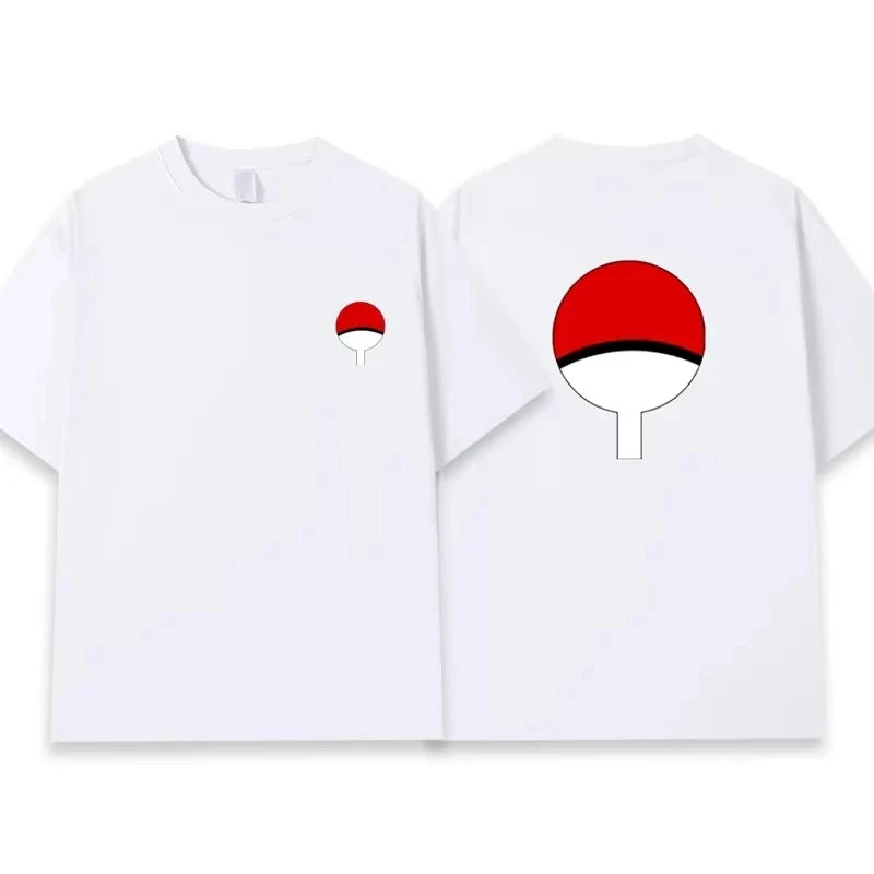 New Trendy T-shirt  Selling Vortex Naruto Sasuke Pure Cotton Men's and Women's  Short Sleeved Shirt 2026 New Summer