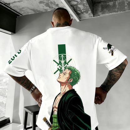 One Piece Japanese Anime Printed Men's T-Shirt Roronoa Zoro Boy Children's Harajuku Short Sleeve Kids Luffy T-shirt Clothing