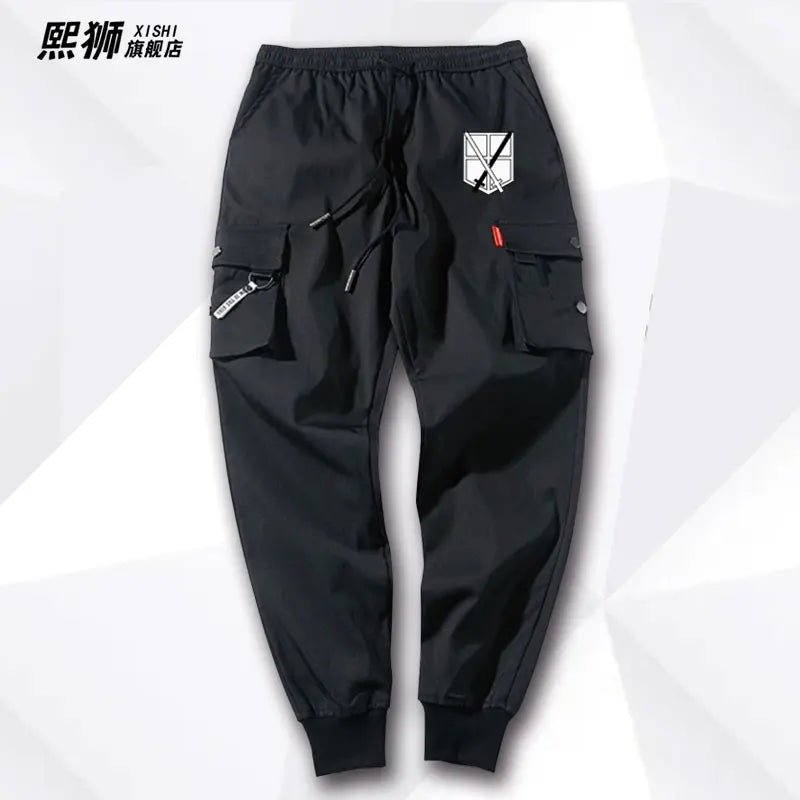 Atta on Titan Workwear Pants Casual Sports Long Trousers Elastic Waist Cotton Polyester Blend Spring Autumn Youth Faion