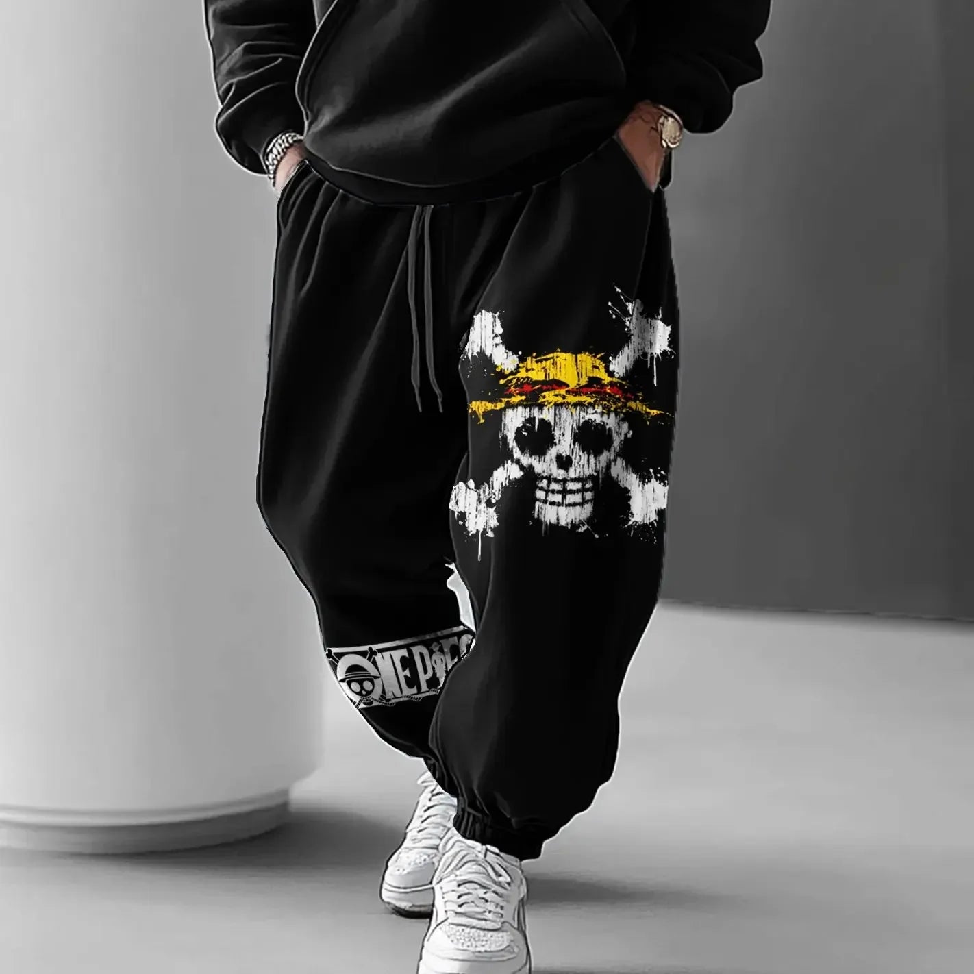ONE PIECE Anime Co Branded Printed Sweetpants  Spring/Spring New Men's and Women's Casual Loose Harajuku Large Cotton Pants
