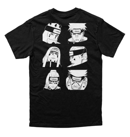 Naruto Pain Akatsuki Six Paths Manga Graphic T-Shirt Men Women Anime Casual Cotton Streetwear Fans Top