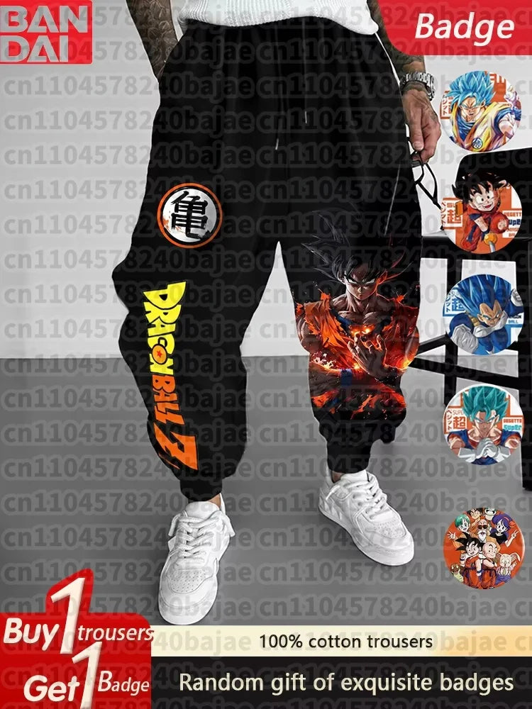 Dragon Ball Z Anime Graphic Men Jogger Pants Loose Fit Streetwear Casual Sweatpants Elastic Cuff Spring Autumn Hip Hop Trousers