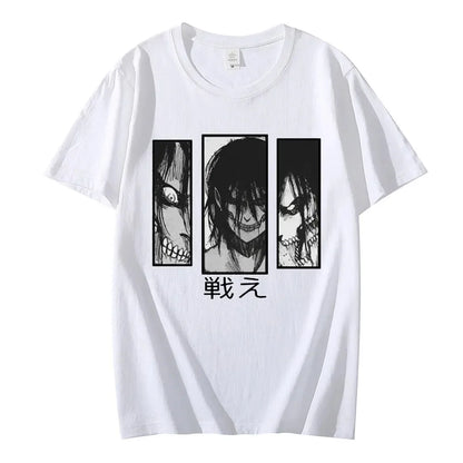 Japanese Anime Attack On Titan Graphic Print T Shirt Men Women Fashion Casual Crew Neck Short Sleeve Plus Size Unisex T Shirt