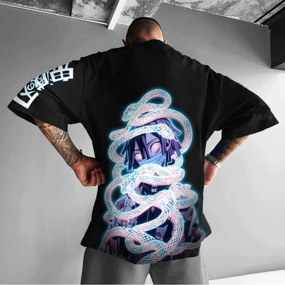 Demon Slayer Anime Print Pure Cotton Short-sleeved 2025 Men's and Women's Loose Sporty Summer Fashion Round-neck T-shirt