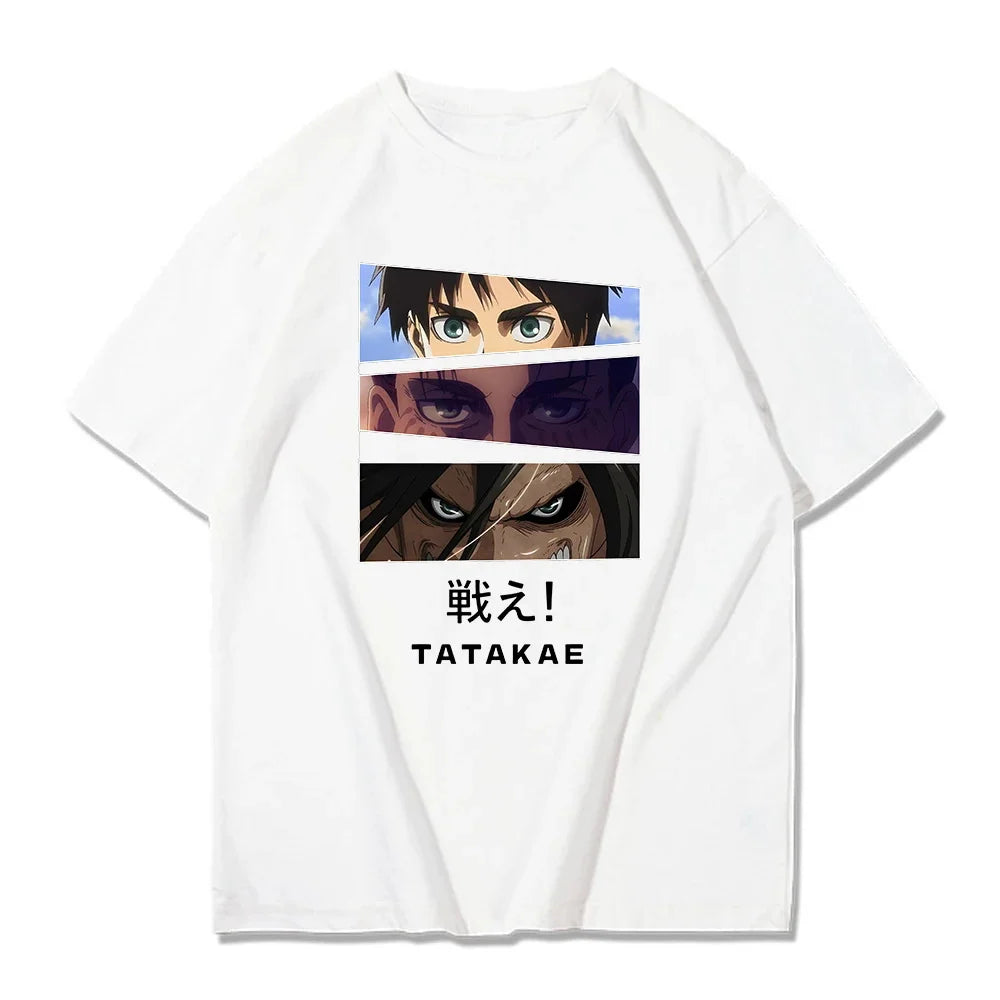 Japanese Anime Attack On Titan Graphic Print T Shirt Men Women Fashion Casual Crew Neck Short Sleeve Plus Size Unisex T Shirt