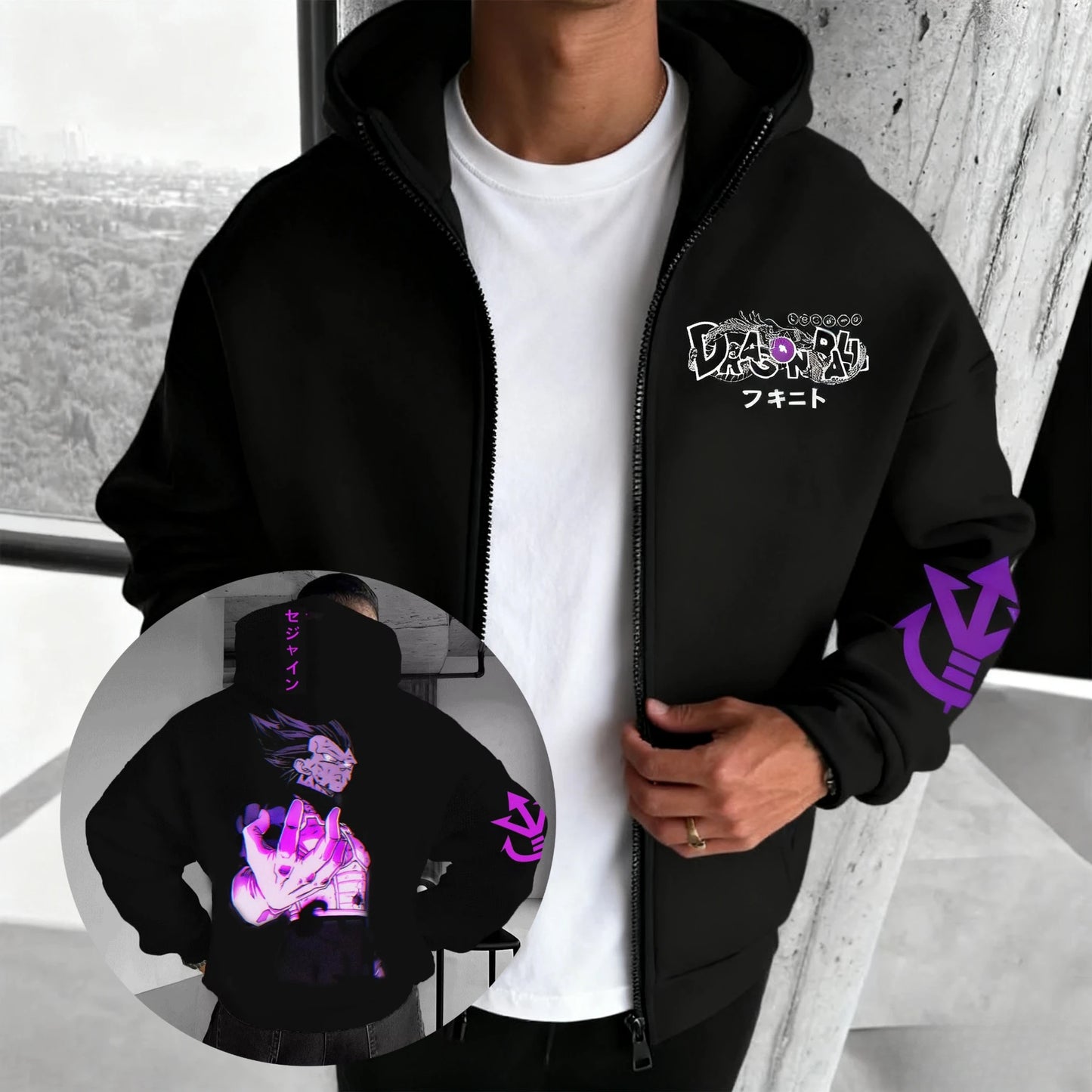 Oversized Dragon Ball Anime Zip Up Jacket Men Women Hoodie Sweatshirt Streetwear Casual Spring Autumn Fashion Y2k Clothes Unisex