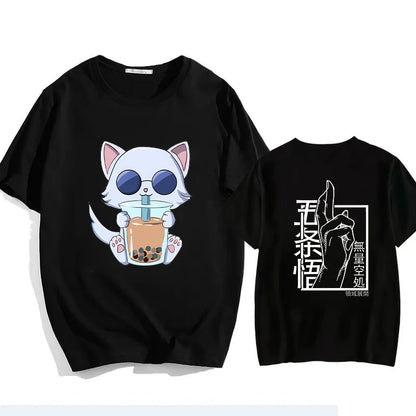 Jujutsu Kaisen Satoru Gojo Unisex Pure Cotton T-shirt 2026 Summer Anime Print Loose Casual Parent-child Short Sleeved Top