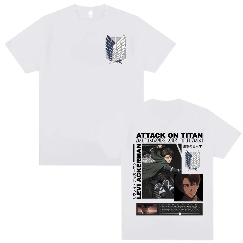 Homme Graphic T-Shirts Men Tshirt for Men Ropa Hombre Vintage Attack on Titan Levi Ackerman Japanese Anime 2026 New Summer