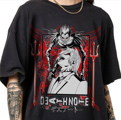 Death Note T-shirt Anime Manga Women T-shrits Misa Amane Inspired Black Anime Gift Oversized Street Hip Hop Female Short Sleeves