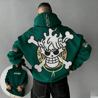 Oversized One Piece Anime Hoodie Men Women Pullover Sweatshirt Cartoon Graphic Print Streetwear Casual Autumn Winter Y2k Clothes