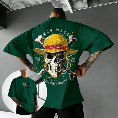 Unisex Oversize One Piece Skull Anime T Shirt Men Women Cotton Streetwear Casual Short Sleeve Top Graphic Tee Trendy 2026 Summer