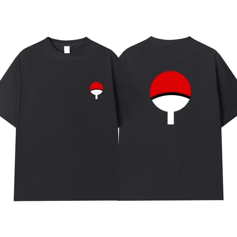 New Trendy T-shirt  Selling Vortex Naruto Sasuke Pure Cotton Men's and Women's  Short Sleeved Shirt 2026 New Summer