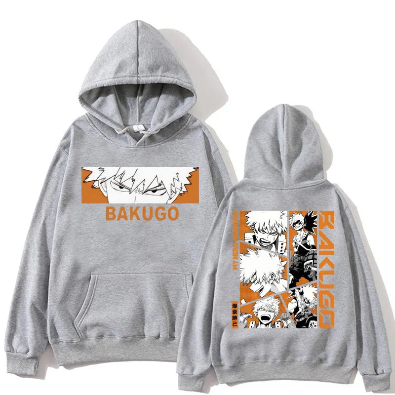 Japan Anime My Hero Academia Hoodie Bakugou Katsuki Trend Harajuku Manga Long Sleeve Men Women Fleece Loose Pullover Streetwear