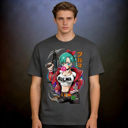 2026 Summer Dragon Ball Vintage Anime T-Shirt, Men's Pure Cotton Loose Casual Bulma Retro Tee for Daily & Sports Wear Y2K Style