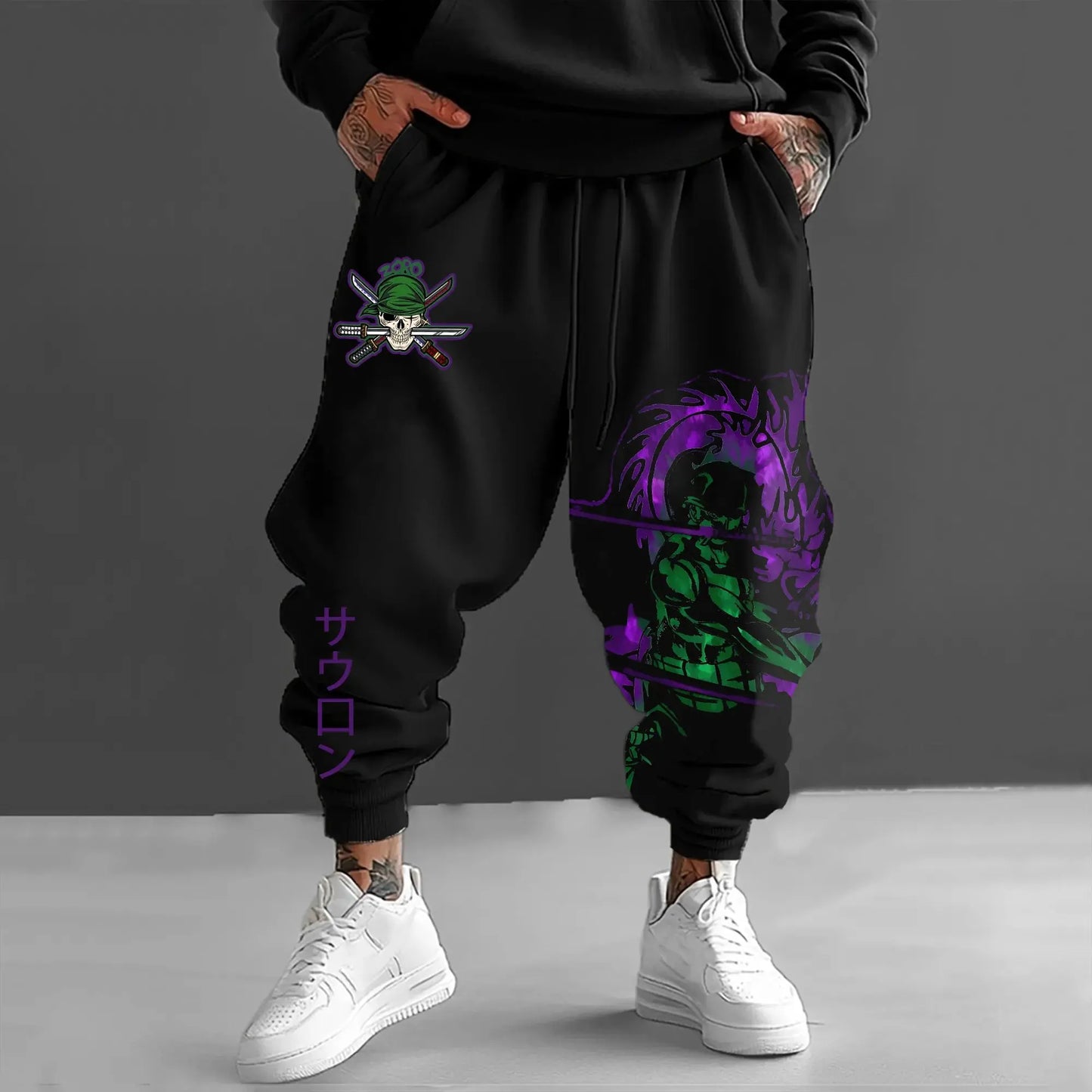 One Piece Zoro Anime Men's Jogger Pants Streetwear Casual Sweatpants Cartoon Printed Trousers Spring Autumn Hip Hop Fashion Y2k