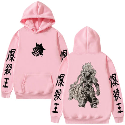 Anime My Hero Academia Bakugou Katsuki Merch Hoodie Men Women Fashion Vintage Hooded Sweatshirt Male Manga Cosplay Streetwear