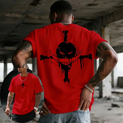 ONE PIECE Animation Derivatives White Beard Printed Short Sleeve T-Shirt Men's and Women's 2025 Summer Fashion Casual Cotton Top