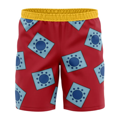 2026 New Bandai One Piece Basketball Shorts for Men - Luffy Straw Hat Jolly Roger Print Suitable for Daily and Training Wear